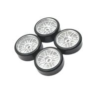 VVHKMSIL Ruedas de Metal con Dos neumáticos Estrechos y Dos Anchos para Coche de Control Remoto 284010 284131 K989 K969 Q Z D RC 1/28(Silver)