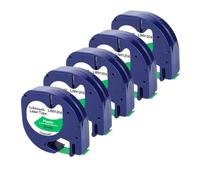 VVHKMSIL Tape LT de 12 mm 5/10pk 91201 Compatible con Cinta de Etiqueta 12267 91200 91202 Funciona con LT100H LT100T QX-50 Etiqueta Impresora(Black on Green)