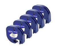 VVHKMSIL Tape LT de 12 mm 5/10pk 91201 Compatible con Cinta de Etiqueta 12267 91200 91202 Funciona con LT100H LT100T QX-50 Etiqueta Impresora(Paper White)