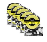 VVHKMSIL Tubo de contracción de Calor Compatible de 5pcs SU5 para la Etiqueta de 3 mm de 5 mm, Las Cintas de Etiqueta de 11 mm Funcionan con el Fabricante de Etiquetas LW300 LW400(3.5mm Yellow)