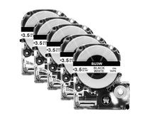 VVHKMSIL Tubo de contracción de Calor Compatible de 5pcs SU5 para la Etiqueta de 3 mm de 5 mm, Las Cintas de Etiqueta de 11 mm Funcionan con el Fabricante de Etiquetas LW300 LW400(3.5mm White)