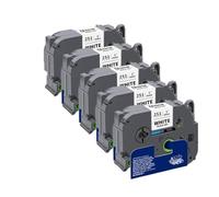 VVHKMSIL TZE251 Cinta de Etiqueta Compatible de 24 mm en Blanco en Blanco Funciona con TZE TZ 251 y PTD600 Etiqueta Impresora(5PK)