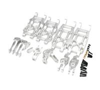 VVHKMSIL VKAR Bison 1/10 RC 4WD Control Remoto Coche Metal Mejora Montaje Delantero y Trasero Dobladillo Brazo dirección Taza Trasero Giratorio C Asiento(Silver)