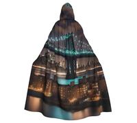 vvhmghda Disfraz unisex con capucha del puente de Manhattan de Nueva York, para fiesta de disfraces, capa de Halloween, capa de fiesta temática.