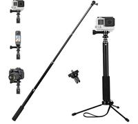 vvhooy extensible selfie stick con Universal Mini trípode y adaptador para cámara GoPro Hero 6/5/Xiaomi yi 4 K/Akaso ek7000/apeman/DBPOWER/fitfort/Crosstour deportes cámara de acción y más (37 cm)