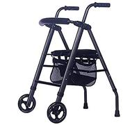 VVHUDA Andador con Marco para Caminar, Andador Plegable para Ancianos, Carrito de Compras, Andador Manual de Cuatro Ruedas, Carrito de Comida, bastón Antideslizante Small Gift