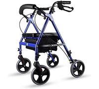 VVHUDA Andador de Ruedas con Asiento para Ancianos - Andador Plegable de Aluminio, Carro de Altura Ajustable Andador para Ancianos Small Gift