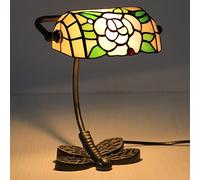 VVHUDA Lámpara de banqueros estilo Tiffany, lámpara de vidrieras, lámpara de escritorio de banqueros clásica retro, peonía small gift