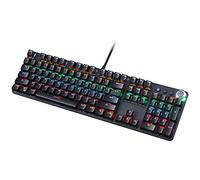 VVHUDA Teclado con Cable, Teclado mecánico con Interruptor Azul Esports Luz Mixta con Perilla de Volumen Small Gift