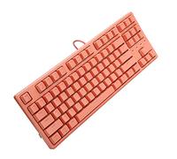 VVHUDA Teclado mecánico de computadora de 87 Teclas, Teclado mecánico de Control de Unidad Incorporado, 20 Opciones de iluminación, Eje Negro, Teclado mecánico táctil de Calidad (Rosa) Small Gift