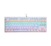 VVHUDA Teclado mecánico, G50 87 Teclas LED RGB retroiluminado Interruptores Azules Teclado con Cable para Juegos clásicos, para PC con Windows, para Gamer Business Office Home Small Gift