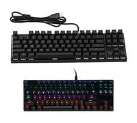 VVHUDA Teclado mecánico para Juegos, 87 Teclas con Cable RGB retroiluminado USB Compacto portátil Duradero Teclado ergonómico, para Windows Laptop PC Computer Gamer Small Gift