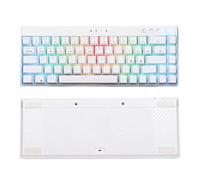 VVHUDA Teclado mecánico, retroiluminación dinámica RGB de 68 Teclas, Tres Modos, batería de 1800 mAh N Key Rollover, Teclado mecánico Blanco para Juegos, para Jugadores (Eje Verde) Small Gift