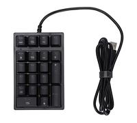 VVHUDA Teclado numérico mecánico, 21 teclas retroiluminadas LED con cable, diseño escalonado extendido, mini teclado numérico, para usuarios de portátiles, bancos, valores financieros, personas de