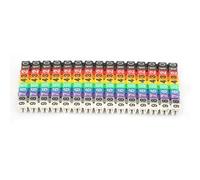 Vvikizy 0 9 Clips Codificados en Marcadores de Alambre de Cuerda en Caja, Forma de Tubo de Etiqueta de Cable de Número Digital de Forma de C, Tubo de Marcador de (100pcs KCM-6 mm 6