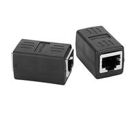 Vvikizy Acoplador de Cable LAN RJ45 Adaptador Hembra a Hembra, Extensor Ethernet de Alta Velocidad para Uso Doméstico/Oficina, Material ABS Duradero, Paquete de 2