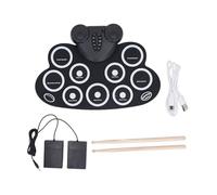 Vvikizy Batería Enrollable, Batería Electrónica con 7 Kits de Batería, 10 Canciones de Demostración y Conexión MIDI, Batería de Silicona Portátil para Niños Principiantes Actuación Al