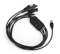 Vvikizy Cable de Programación para, Cable de Radio USB Multifunción 5 en 1 | Construcción ABS, Compatible con Indicadores LED de 3,5 Mm/2,5 Mm y HT750/EX500, DC7.5-9V
