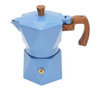 Vvikizy Cafetería Italiana, 2 Taza de Cafetera de Cafetera de Estufa de Aluminio Dual Válvula Cervecera Cafetera para Acampar una Cafetería para Cafetería Cubana en Casa (Azul)