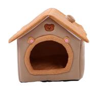 Vvikizy Casa para Gatos con Forma de Oso, Cómoda para Todas Las Estaciones, Totalmente Lavable a Máquina para un Mantenimiento sin Esfuerzo, Espaciosa Pero Que Ahorra Espacio, Tela Oxford (Amarillo)