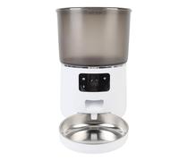 Vvikizy Comederos de Gato Automáticos 4L, Dispensador de Alimentos Automáticos de Mascotas sin Tiempo Inalámbrico de USB con Control de Aplicaciones, Desmontable para Facilitar la (Beige)