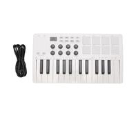 Vvikizy Controlador de Teclado Midi de 25 Teclas con 8 Perillas BT Midi Keyboard con 8 Almohadillas de Batería de Retroiluminación de 8 RGB 2 Tiras Táctiles para Ganar la Producción de