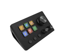 Vvikizy Controlador de Transmisión de Teclado Visual Personalizable de 6 Teclas, con 6 Teclas LCD, 3 Botones y 3 Perillas de Metal para Creadores de Contenido, Juegos y Control de Medios (Negro)