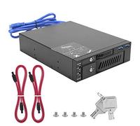 Vvikizy Disco Duro de Doble Disco, Carcasa de Doble Disco HDD Rack de Doble Disco SSD Rack para 2,5/3,5 HDD SSD con Puertos USB 3,0 y Soporte de Función de Bloqueo