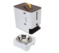 Vvikizy Dispensador de Comida para Gatos Multifuncional con Ventana Transparente, Alimentador de Gran Capacidad para Uso en Interiores y Exteriores, Acero Inoxidable ABS (#2)