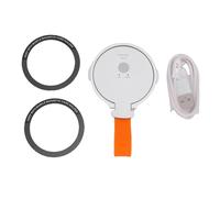 Vvikizy Dispositivo Traductor, Traducción de Voz en Tiempo Real con 146 Idiomas para Reuniones de Negocios en Viajes, Intérprete Bluetooth con Imanes de Doble Cara para Videollama (Plata Blanco)