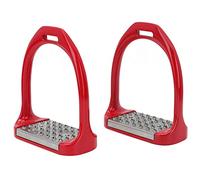 Vvikizy Estribos de Aluminio Ingleses, Pedal de Acero Inoxidable Antideslizante con Ancho Suficiente para Seguridad Ecuestre a Caballo (Rojo)