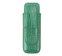 Vvikizy Estuche para Puros, Humidificador Portátil de Cuero Suave para 2 Puros con Bolsillo Pequeño para Cortador, Estuche para Puros Vintage a Prueba de Desgaste para Cumpleaños, (Verde)