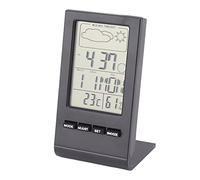 Vvikizy Higrómetro Digital LCD, Monitor de Humedad del Termómetro Interior con Función de Alarma, Fase Lunar, Pantalla de Calendario para Sala de Estar, Dormitorio, Oficina (Negro)