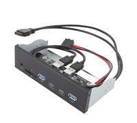 Vvikizy Hub de Panel Frontal USB, 6 Puertos 19 Pines GEN2 con 2 USB A 2 Tipo C Conector de Micrófono para Tarjeta de Memoria, para Computadora PC WINXP 8 10 11 2003 OS X
