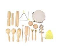 Vvikizy Juego de 12 Instrumentos de Percusión de Madera, Juguetes Musicales de Acero Inoxidable de Madera de Haya para Niños, con Acabado Liso para Clases de Baile de Jardín de Infantes