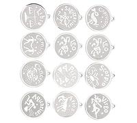 Vvikizy Juego de Colgantes con Signo del Zodiaco, 12 Piezas de Acero Inoxidable para Joyería Artesanal, Collares y Pulseras