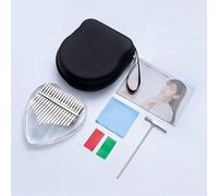 Vvikizy Kalimba de 17 Teclas, Piano de Pulgar Acrílico Profesional con Teclas de Metal para Clases de Música en Casa y Regalos Navideños (Tipo de corazón)