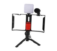 Vvikizy Kit de Vídeo para Teléfono Inteligente con Micrófono con Reducción de Ruido y Trípode para Vlogging, Ventas en Vivo y Entrevistas con Medios, Material ABS