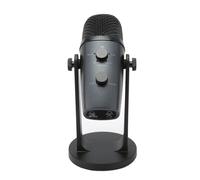 Vvikizy Micrófono USB con Reducción de Ruido y Control de Ganancia para Streaming Profesional de Videojuegos, Entrevistas y Podcasts en Negro