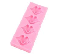 Vvikizy Moldeo de Silicona para Fondant de Labios, Hermoso Moldeo de Chocolate de 4 Cavidades, a Prueba de Altas y Bajas Temperaturas para Magdalenas y Pasteles