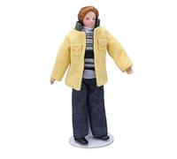 Vvikizy Muñeca de Cerámica en Miniatura de Porcelana a Escala 1:12 con Soporte de Extremidades Móviles Incluido para Decoración de Casa de Muñecas, Regalo Coleccionable