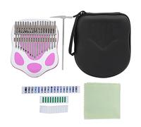 Vvikizy Piano de Pulgar Kalimba de 17 Teclas, Instrumento de Dedo Portátil Acrílico con Patrón de Gato, Incluye Martillo de Afinación para Principiantes, Niños y Adultos