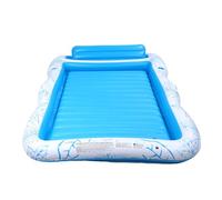 Vvikizy Piscina de Bronceado Inflable, 81.9 X 53.9 Pulgadas de Cama Flotante de la Cama Que Toman el Sol Piscina de PVC Espesada con Almohada Incorporada para 2 Personas