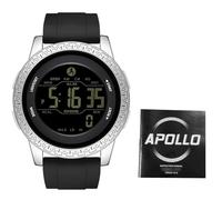 Vvikizy Reloj Deportivo para Exteriores Reloj Digital Ultradelgado Resistente Al Agua para Hombres y Mujeres Correa de Silicona 50M Resistente a la Lluvia 1 Paquete (Plata Negro)
