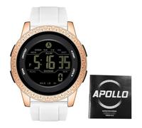 Vvikizy Reloj Deportivo para Exteriores Reloj Digital Ultradelgado Resistente Al Agua para Hombres y Mujeres Correa de Silicona 50M Resistente a la Lluvia 1 Paquete (Oro Blanco)