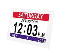 Vvikizy Reloj Digital de 7 Pulgadas con Calendario Digital de Día y Fecha, Grandes Relojes Digitales de Pantalla, con 12 Recordatorios de Alarmas Personalizadas y Atenuación Automática,