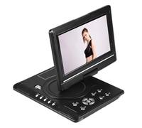 Vvikizy Reproductor de DVD LCD Portátil de 9 Pulgadas, Reproductor de Video con Rotación de 270 Grados USB FM Radio Game Game Suted TV Lector de Tarjetas para Automóviles (Enchufe de la UE)