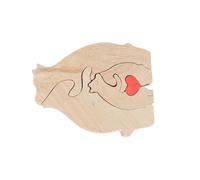 Vvikizy Rompecabezas de Osos de Madera Exquisito Rompecabezas de Arte Familiar para Navidad, 4 Lindos Osos Decoración para Sala de Estar, Material de Haya 4.4x5.9x0.8in