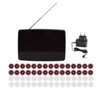 Vvikizy sistemático de Llamadas Inalámbrico, 400 Buscapersonas Compatibles con Pantalla Grande Alcance de 50 M Volumen Ajustable 30 Niveles, con Timbres de Llamada con Nombre, para (Enchufe Europeo)