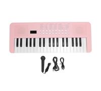 Vvikizy Teclado Electrónico de 37 Teclas, Piano Digital Multifuncional con 200 Tonos, 200 Ritmos, 35 Demostraciones, Micrófono, Cable USB, Cable de Sonido, para Principiantes y (Rosa)